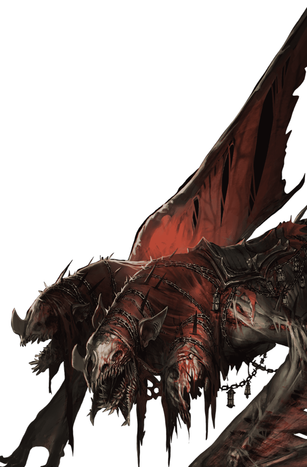 The Corrupted Champions loyal draconic 3 headed mount that the crusader must face in the world of The Lords of the Fallen